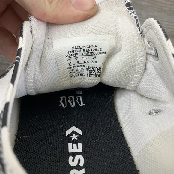 Women's Converse All Star Sneakers Shoes - Size 11 - Black / White Zig-Zag - Picture 14 of 14